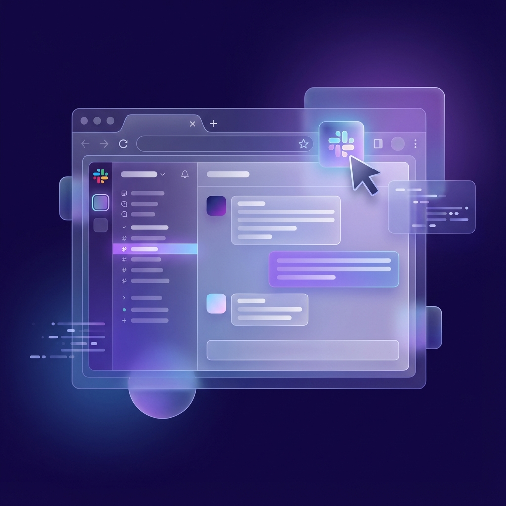 Browser extension icon highlighted in Slack interface